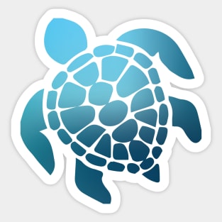 Blue Ombre Sea Turtle Sticker